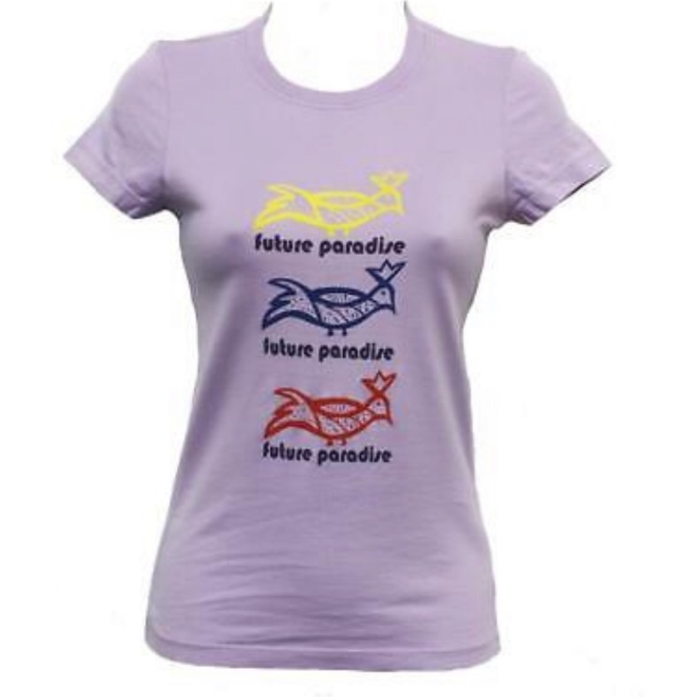 Y2K Ag Adriano Goldschmied Future Paradise purple tee